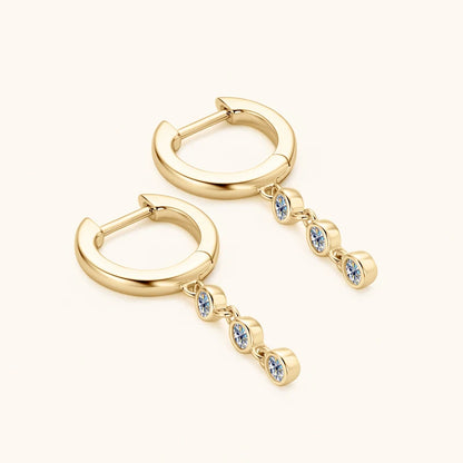 2023 Hoops Earring Moissanite Drop Long Hanging Earrings 925 Sterling Silver for Women Jewelry Created Diamond 2.5mm(0.06ct)