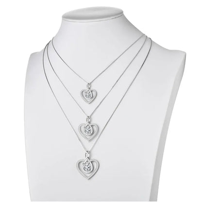 1CT 2CT 3CT Heart Cut Moissanite Pendant Necklace 925 Silver Adjustable Chain for Women GRA Certified Jewelry 2025 Gifts