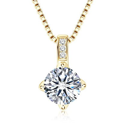 2025 Sparking 1ct 2ct 3ct D Moissanite Pendant Necklace for Women Adjustable 925 Silver Chain Fine Jewelry Valentine's Day Gift