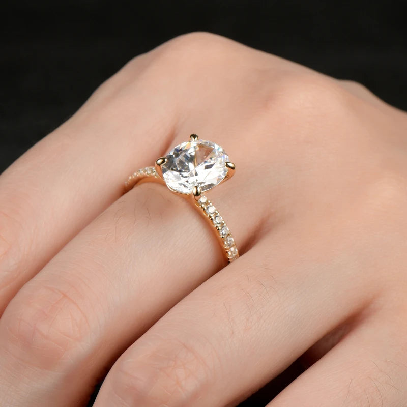 3.0CT D Oval Cut Moissanite Engagement Wedding Ring for Women 925 Sterling Sliver Promise Bands Vintage Finger Jewelry With GRA