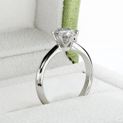 Classic 0.5ct 1.0ct D Color Moissanite Diamond Wedding Rings For Women S925 Sterling Silver Engagement Bands Fine Jewelry