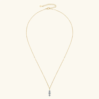 1.1ctw. D Moissanite Pendant Necklace for Women 925 Silver Three-Stone Vertical Bar Pendants Adjustable Chain Jewelry Gift