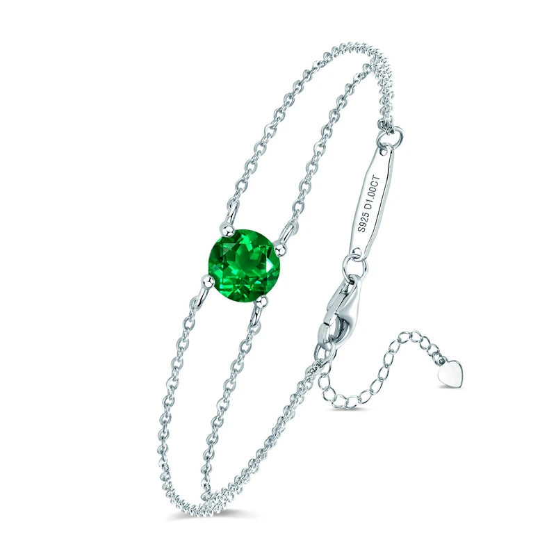 Colorful 12 Birthstone Bracelet for Women Real 925 Silver Chain 6.5mm Lab Diamond Moissanite Zircon Birthday Charm Jewelry Gift