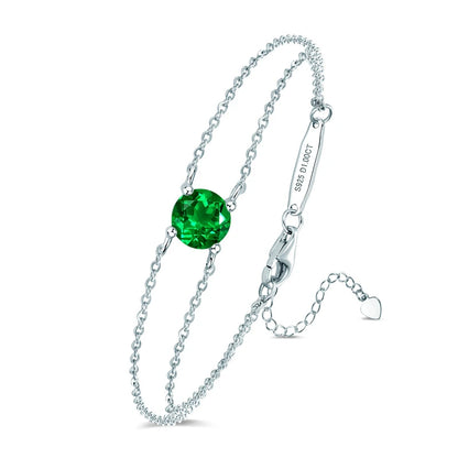 Colorful 12 Birthstone Bracelet for Women Real 925 Silver Chain 6.5mm Lab Diamond Moissanite Zircon Birthday Charm Jewelry Gift
