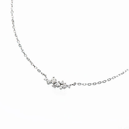 Original Silver 925 Chain One-line shape Pendant Unique Cluster Layering Real Moissanite Necklace for Women Fine Jewelry