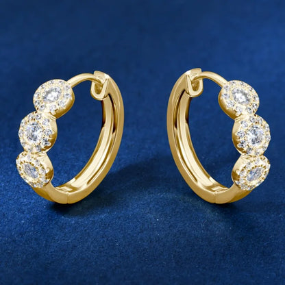Classic Hoop Huggie Earrings Real D Color Moissanite Earring 925 Sterling Silver for Women Engagement Wedding 2023 Jewelry Gift