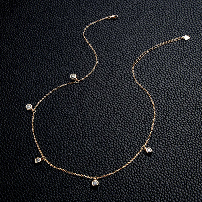 Luxury 2.5/4.0mm Moissanite Necklace for Women Original Silver 925 Gold Color Chain Choker Jewelry with GRA Certified 18''