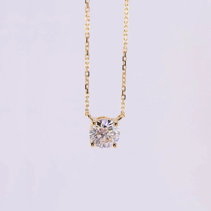 2.0CT Oval Cut D Moissanite Solitaire Pendant Necklace for Women 925 Silver Adjustable Chain GRA Certified Jewelry Gifts