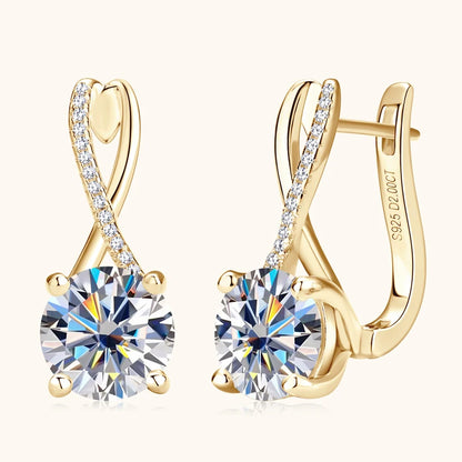 Real 925 Sterling Silver Infinity Hoop Earrings for Women 4.10ctw. Moissanite Drop Earrings Luxury Wedding Jewelry Certificate