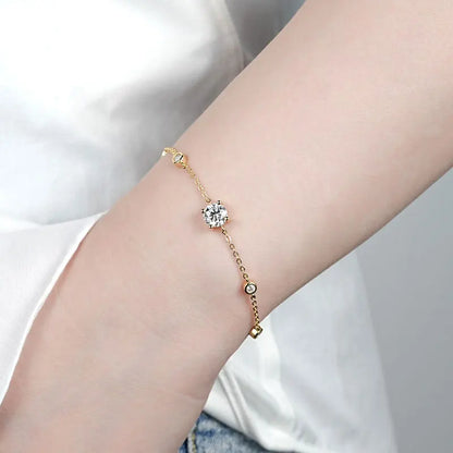 2025 Fashion Bracelets 6.5mm 1CT D All Moissanite Bracelet for Women 925 Silver Adjustable Chain Lab Diamond Jewelry Gifts