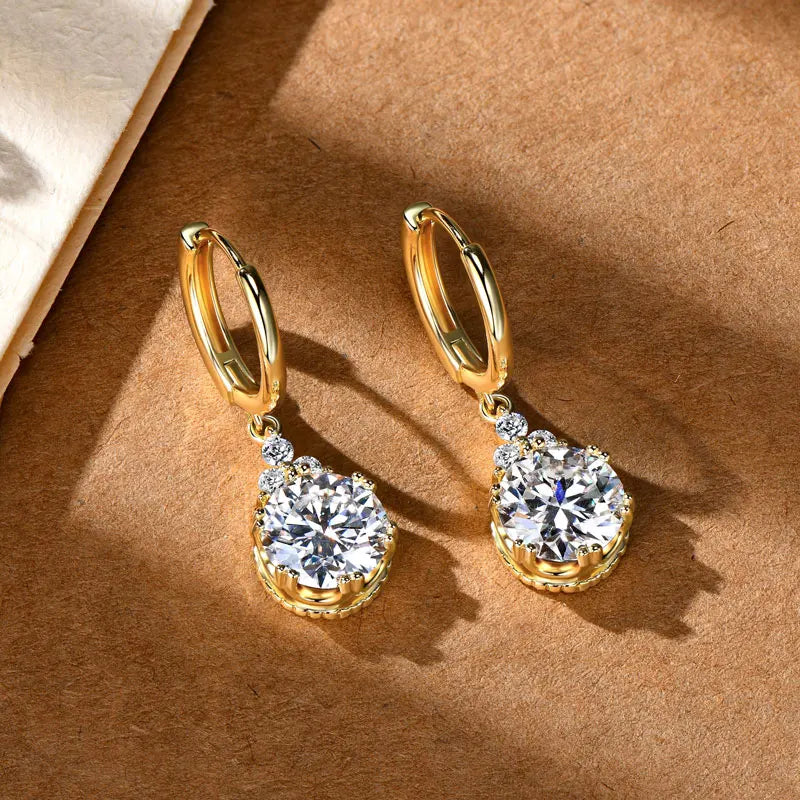 2CT 1CT D Color Moissanite Dangle Drop Earrings for Women 925 Silver Elegant Wedding Engagement Earrings GRA Certificate