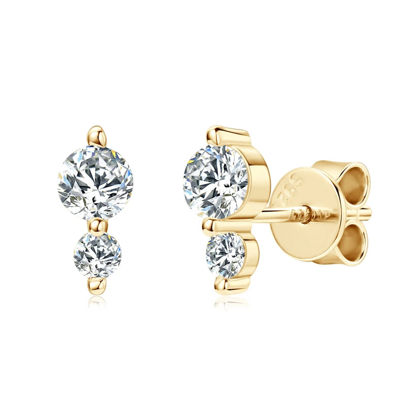 Cute Mini Moissanite Stud Earrings 100% Silver 925 Sterling Earrings Piercing Ear for Women Jewelry with GRA Certificate