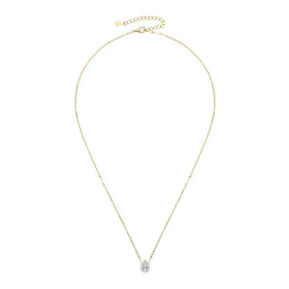 S925 Teardrop Necklace 1.0CT Pear Cut D Moissanite Pendant Necklaces for Women 925 Silver Adjustable Chain GRA Certified Jewelry