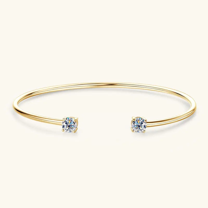 5mm 0.5CT D VVS1 Moissanite Bangle Cuff Real 925 Sterling Silver Bracelet for Women Hand Opening Cuffs Fine Jewelry Gifts