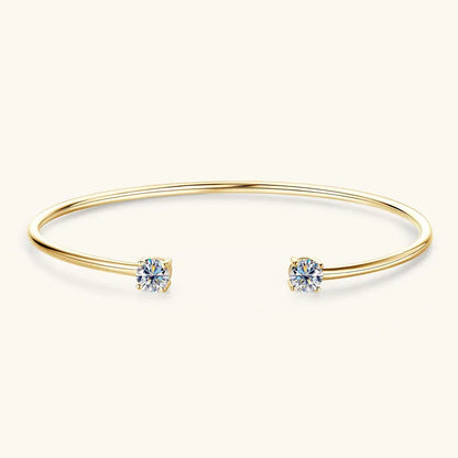 5mm 0.5CT D VVS1 Moissanite Bangle Cuff Real 925 Sterling Silver Bracelet for Women Hand Opening Cuffs Fine Jewelry Gifts