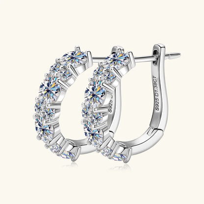 2.76CTTW. Moissanite Earrings Luxury 925 Sterling Silver Hoop Stud Earrings for Women Wedding Party 2024 New Jewelry Gifts