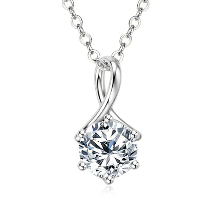 100% 925 Silver 1 Carat Moissanite Drop Pendant Infinity Necklace Certified Jewelry Gift for Women Birthday Anniversary