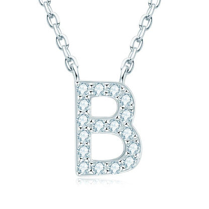 Initial Moissanite 26 Letter Pendant Necklace for Women Men Real Silver 925 Name Pendant Fine Jewelry Valentine's Day Gift
