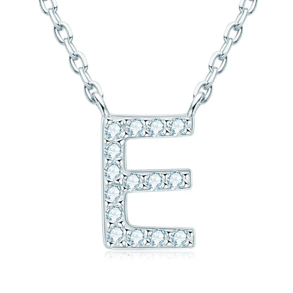 Initial Moissanite 26 Letter Pendant Necklace for Women Men Real Silver 925 Name Pendant Fine Jewelry Valentine's Day Gift