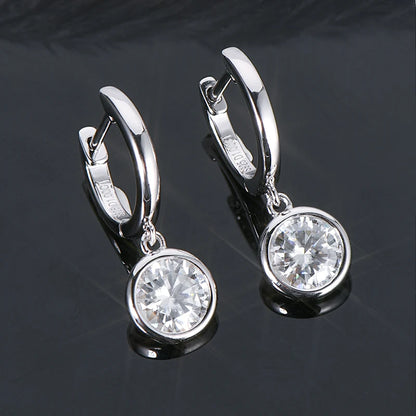 2023 Trend Women's Gold Hoop Earrings Genuine 925 Silver 1CT 2CT Moissanite Drop Earring Wedding Jewelry With Certificate
