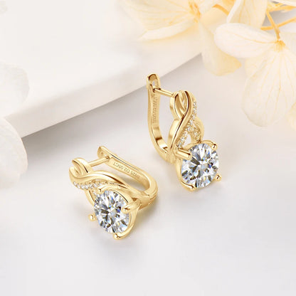 Real 925 Sterling Silver Infinity Hoop Earrings for Women 4.10ctw. Moissanite Drop Earrings Luxury Wedding Jewelry Certificate