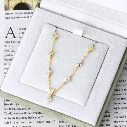 Silver 925 Four Leaf Clover Bracelet Certified D Color Moissanite Bracelets Gold Plated Charm for Women Lucky Jewelry Gift