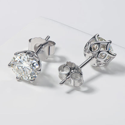 3mm-6.5mm 1ct D Color Moissanite Stud Earrings 925 Silver Piercing Ear Push Back Women Men Fine Jewelry & Certificate GRA