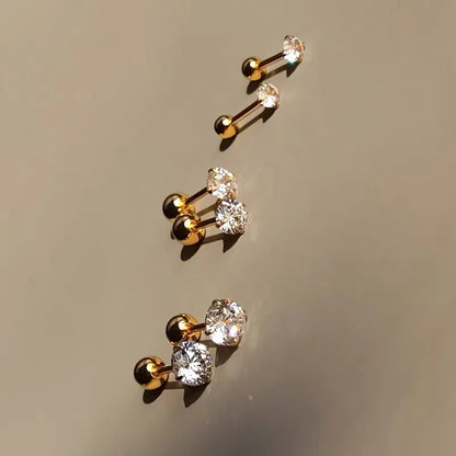 4MM 5MM 6.5MM D Round Moissanite Earrings Women's Simple 4 Claw Stud Earrings Real 925 Sterling Silver Hypoallergenic Daily Wear