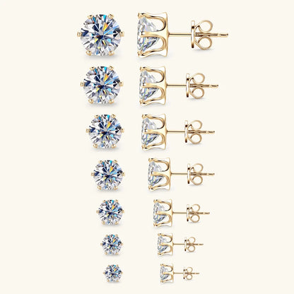 3mm-9mm D Round Moissanite Stud Earrings for Women Men Sparking Earrings 925 Silver Hypoallergenic GRA Certified Jewelry
