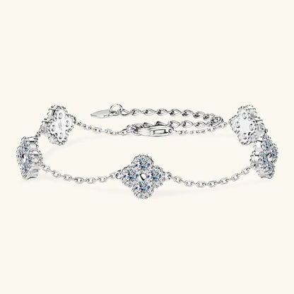 2025 New 925 Silver Flower Clover Bracelet Moissanite 3mm for Women 18k Gold Plated Fine Jewelry GRA Certified Lab Diamond