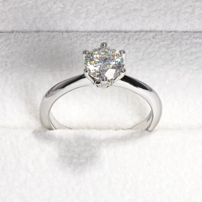 Classic 0.5ct 1.0ct D Color Moissanite Diamond Wedding Rings For Women S925 Sterling Silver Engagement Bands Fine Jewelry