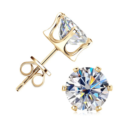 3mm-9mm D Round Moissanite Stud Earrings for Women Men Sparking Earrings 925 Silver Hypoallergenic GRA Certified Jewelry