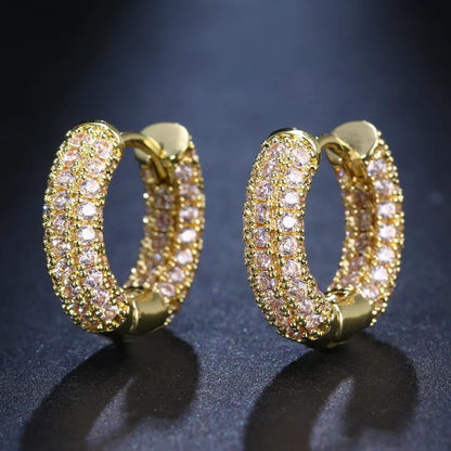 Original 925 Silver Sterling Hoops Luxury Earrings Jewelry 1.3mm Round Moissanite Diamond Earrings for Women Wedding Party