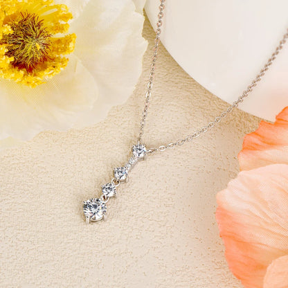 D Color VVS1 All Moissanite Long Pendant Necklaces With GRA Silver 925 Real Women's Accessories Jewelry Engagement Gift