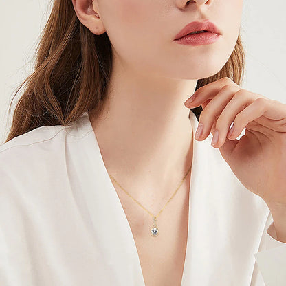 100% 925 Silver 1CT 2CT D Color Real Moissanite Drop Necklace Women Infinity Pendant Necklace Sparking Jewelry Charm Choker Gift