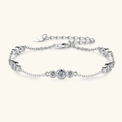 2025 Fashion Bracelets 6.5mm 1CT D All Moissanite Bracelet for Women 925 Silver Adjustable Chain Lab Diamond Jewelry Gifts