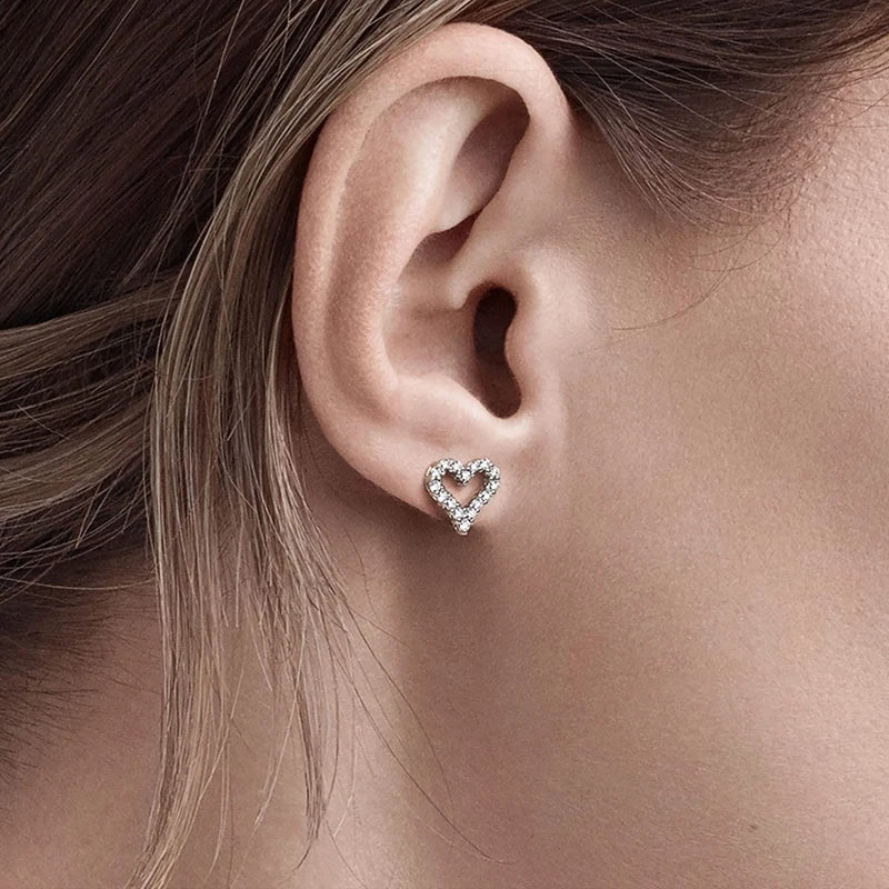 Mini Needles Stud Earrings 925 Sterling Silver for Women with D Color Moissanite Lovely Piercing Jewelry with Certificate