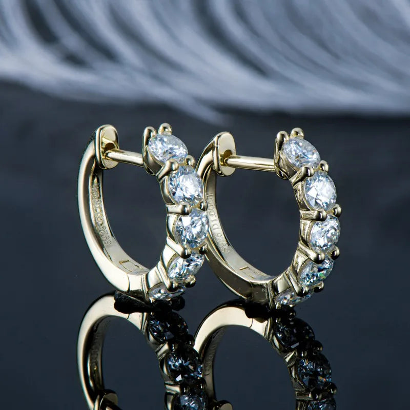 Luxury Moissanite Hoop Earrings 3.5mm 1.0ct 925 Sterling Silver for Women Jewelry Sparking Diamond Wedding Party Earring