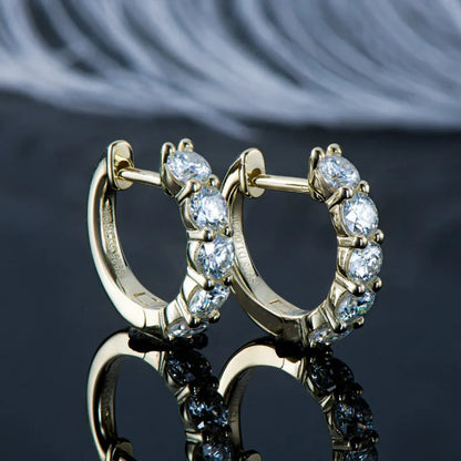Luxury Moissanite Hoop Earrings 3.5mm 1.0ct 925 Sterling Silver for Women Jewelry Sparking Diamond Wedding Party Earring
