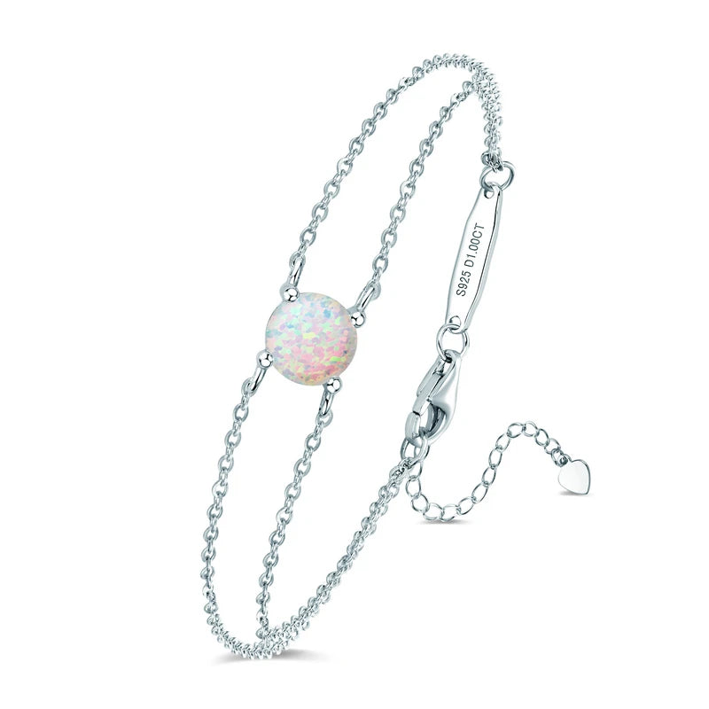 Colorful 12 Birthstone Bracelet for Women Real 925 Silver Chain 6.5mm Lab Diamond Moissanite Zircon Birthday Charm Jewelry Gift