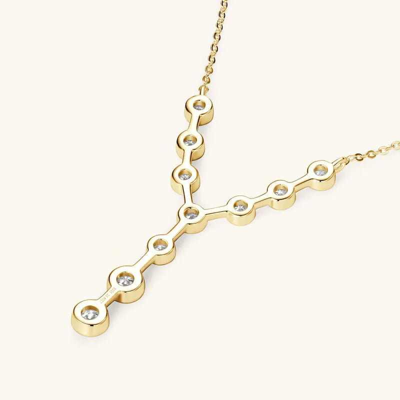 Bezel Y Shape Moissanite Diamond Necklace Real 925 Silver 18k Gold Plated 7-stone Pendant For Women 2025 New Jewelry Gifts
