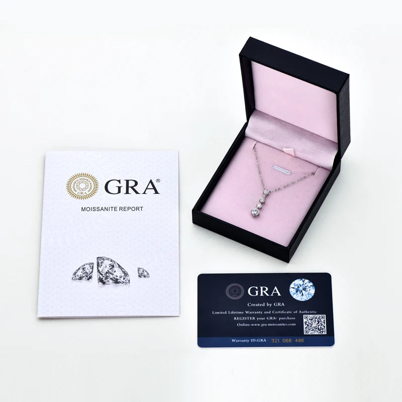 D Color VVS1 All Moissanite Long Pendant Necklaces With GRA Silver 925 Real Women's Accessories Jewelry Engagement Gift