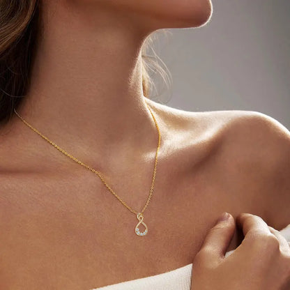 Infinity Necklace S925 D Round Moissanite Pendant Necklaces 925 Silver for Women Adjustable Chain GRA Certified Infinite Jewelry
