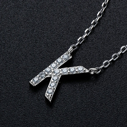 Initial Moissanite 26 Letter Pendant Necklace for Women Men Real Silver 925 Name Pendant Fine Jewelry Valentine's Day Gift