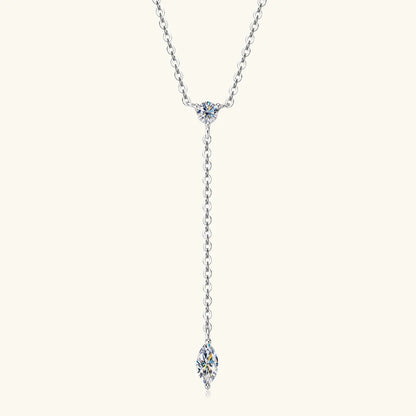 3mm D Color Moissanite Y Shape Long Pendant Necklace for Women Adjustable Chain 100% 925 Silver Jewelry Trendy 2025 Gifts