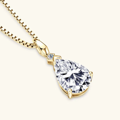 4CT 2CT 1.5CT Pear Cut D Waterdrop Moissanite Pendant Necklace for Women 925 Silver Adjustable Chain Luxury Jewelry Gift