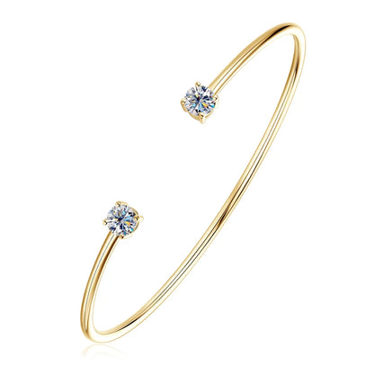5mm 0.5CT D VVS1 Moissanite Bangle Cuff Real 925 Sterling Silver Bracelet for Women Hand Opening Cuffs Fine Jewelry Gifts