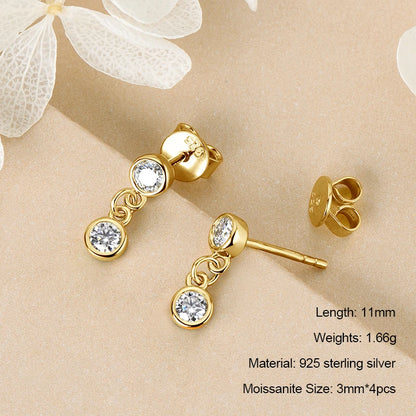 Long Tassel Star Moissanite Pendant Earrings for Women S925 Silver Chain Dangle Drop Earrings Studs GRA Certified Jewelry