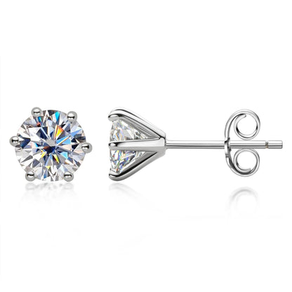 Original 1CT 2CT 3CT D Color Moissanite Earrings for Men Women Real Silver 925 Piercing Stud Earrings Jewelry GRA Certificate