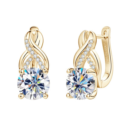 Real 925 Sterling Silver Infinity Hoop Earrings for Women 4.10ctw. Moissanite Drop Earrings Luxury Wedding Jewelry Certificate